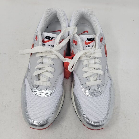 Nike Air Max 1 PRM Premium Hot Sauce Chile Red Pepper White Silver HF7746-100 8 - Picture 5 of 16